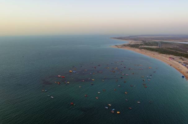 Dwarka Beach at sunset